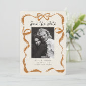 Fantaserijke Koperen Foto Boog Save the Date (Staand voorkant)