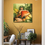 Fantasevliegen in het bos canvas afdruk