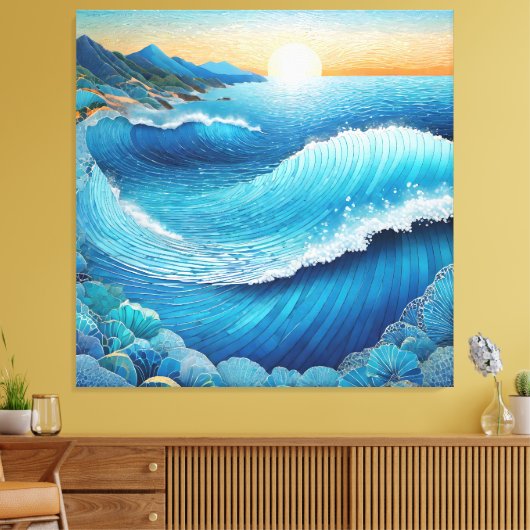 Fantasia Waters Zeegezicht Canvas Afdruk (Insitu (Woonkamer))