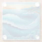 Fantasia Waters Zeegezicht Glazen Onderzetter (Achterkant)