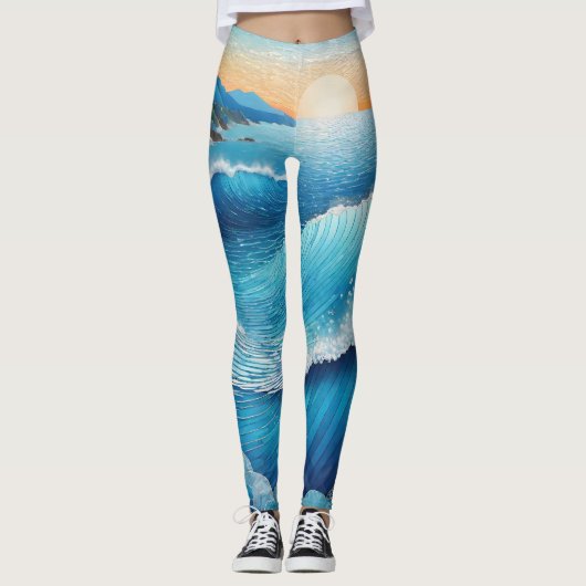Fantasia Waters Zeegezicht Leggings (Voorkant)