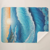 Fantasia Waters Zeegezicht Sherpa Deken (Voorkant (horizontaal))