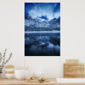 Fantasie aan bergmeer poster (Keuken)