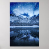 Fantasie aan bergmeer poster (Voorkant)