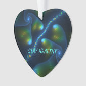 Fantasie Abstract Blauw Groen Geel Fractal Tekst Ornament (voorkant)