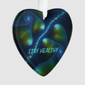 Fantasie Abstract Blauw Groen Geel Fractal Tekst Ornament (voorkant)