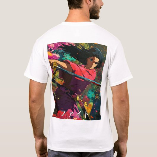 Fantasie Anime Manga Faito ファイト Tshirt Custom (Achterkant)