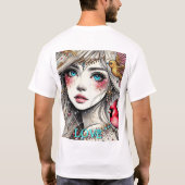 Fantasie Anime Manga Meisje Asuka Pas Aqua aan T-shirt (Achterkant)