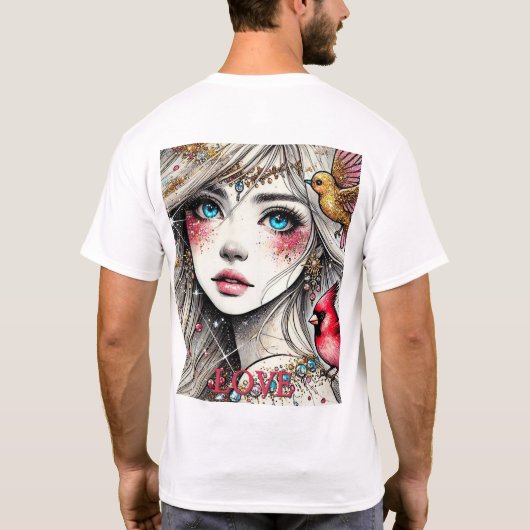 Fantasie Anime Manga Meisje Asuka Tshirt Ruby (Achterkant)