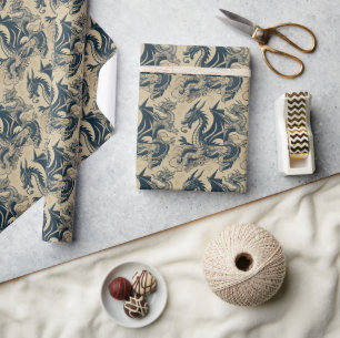 Fantasie Antieke Draken Cadeaupapier