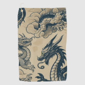 Fantasie Antieke Draken Golfhanddoek (Voorkant)