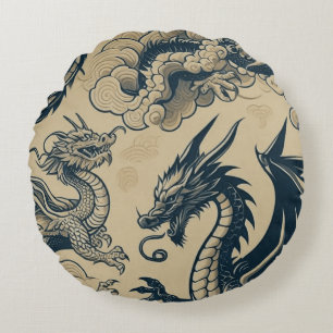 Fantasie Antieke Draken Rond Kussen