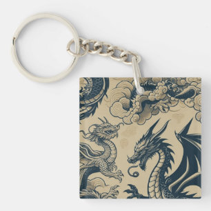 Fantasie Antieke Draken Sleutelhanger