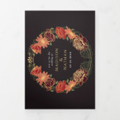 Fantasie betoverde bloementuin bruiloft drieluik uitnodiging (Cover)