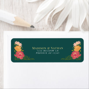 Fantasie betoverde bloementuin bruiloft etiket