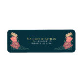 Fantasie betoverde bloementuin bruiloft etiket (Voorkant)