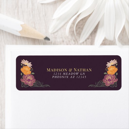 Fantasie betoverde bloementuin bruiloft etiket (Insitu)