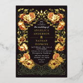 Fantasie betoverde bloementuin bruiloft folie uitnodiging (Voorkant)