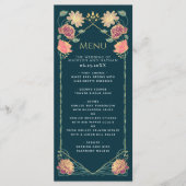 Fantasie betoverde bloementuin bruiloft menu (Voorkant)