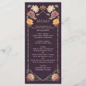 Fantasie betoverde bloementuin bruiloft menu (Voorkant)