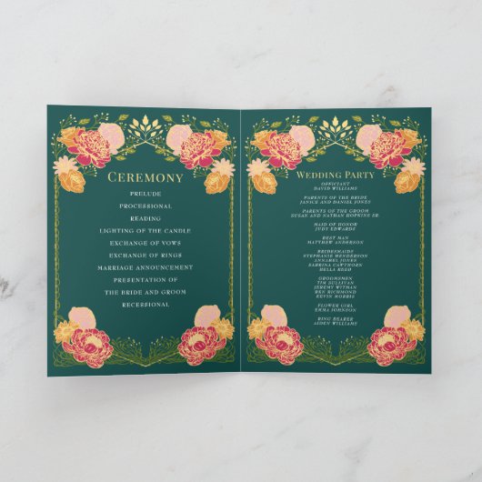 Fantasie betoverde bloementuin bruiloft programma (Binnen)