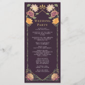 Fantasie betoverde bloementuin bruiloft programmakaart (Achterkant)