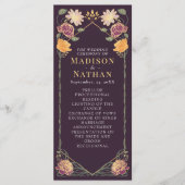 Fantasie betoverde bloementuin bruiloft programmakaart (Voorkant)