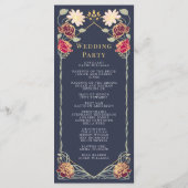 Fantasie betoverde bloementuin bruiloft programmakaart (Achterkant)