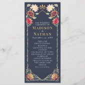 Fantasie betoverde bloementuin bruiloft programmakaart (Voorkant)