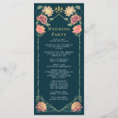 Fantasie betoverde bloementuin bruiloft programmakaart (Achterkant)