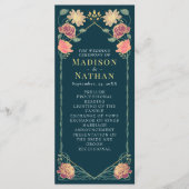 Fantasie betoverde bloementuin bruiloft programmakaart (Voorkant)