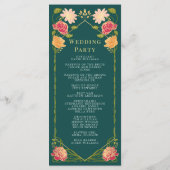 Fantasie betoverde bloementuin bruiloft programmakaart (Achterkant)