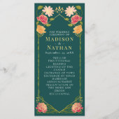 Fantasie betoverde bloementuin bruiloft programmakaart (Voorkant)