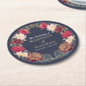 Fantasie betoverde bloementuin bruiloft ronde kartonnen onderzetter (Gebogen)