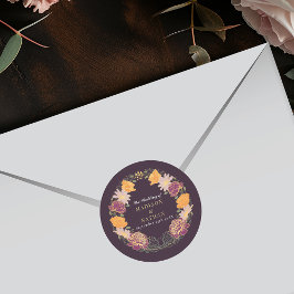 Fantasie betoverde bloementuin bruiloft ronde sticker