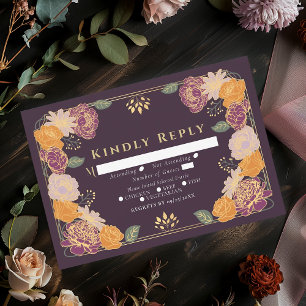 Fantasie betoverde bloementuin bruiloft RSVP Kaartje