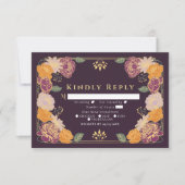 Fantasie betoverde bloementuin bruiloft RSVP Kaartje (Voorkant)