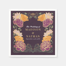 Fantasie betoverde bloementuin bruiloft servet