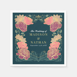 Fantasie betoverde bloementuin bruiloft servet