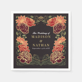 Fantasie betoverde bloementuin bruiloft servet