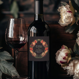 Fantasie betoverde bloementuin bruiloft wijn etiket