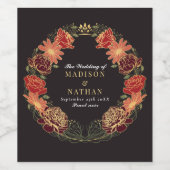 Fantasie betoverde bloementuin bruiloft wijn etiket (Enkel label)