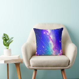 Fantasie Blauw en Roze Melkweg Astronomie Kussen