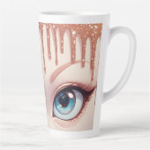 Fantasie Blauwe Ogen Met Druppels Latte Mok (Rechts)