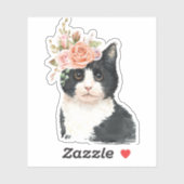 Fantasie Bloem Kat Sticker (Vel)