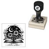Fantasie Bloemenboek Exlibris Rubber Stamp Rubberstempel (Gestempeld)
