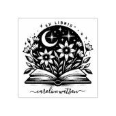 Fantasie Bloemenboek Exlibris Rubber Stamp Rubberstempel (Afrduk)