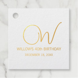 Fantasie Bloementuin Verjaardag Monogram Bedankjes Labels