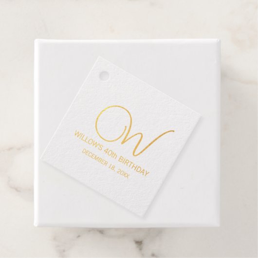 Fantasie Bloementuin Verjaardag Monogram Bedankjes Labels (Met doos)