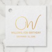 Fantasie Bloementuin Verjaardag Monogram Bedankjes Labels (Voorkant)